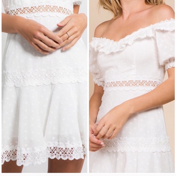 ‼️LAST ONE‼️Off the shoulder White Dress - Picture 6 of 7